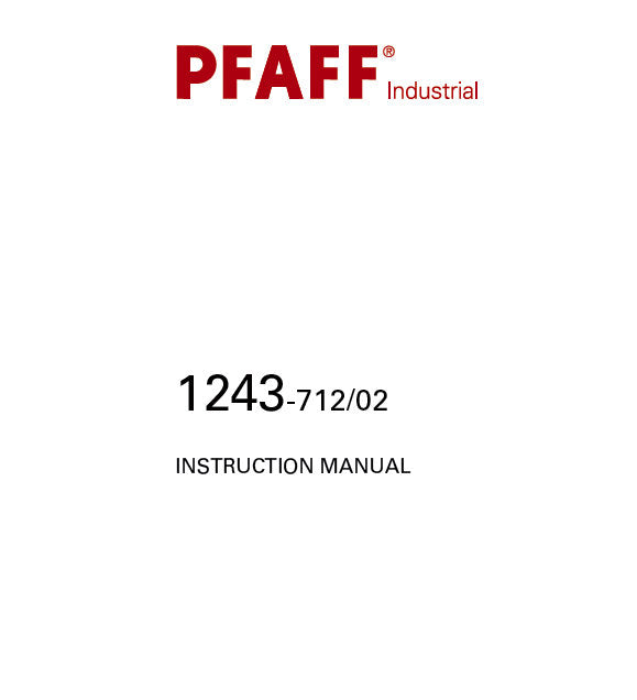 PFAFF 1243-712/02 INSTRUCTION MANUAL BOOK IN ENGLISH SEWING MACHINE