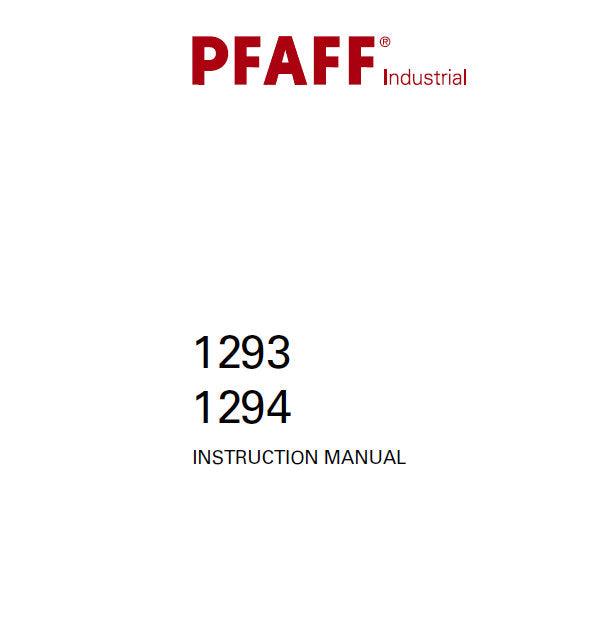 PFAFF 1293 1294 INSTRUCTION MANUAL BOOK IN ENGLISH SEWING MACHINE