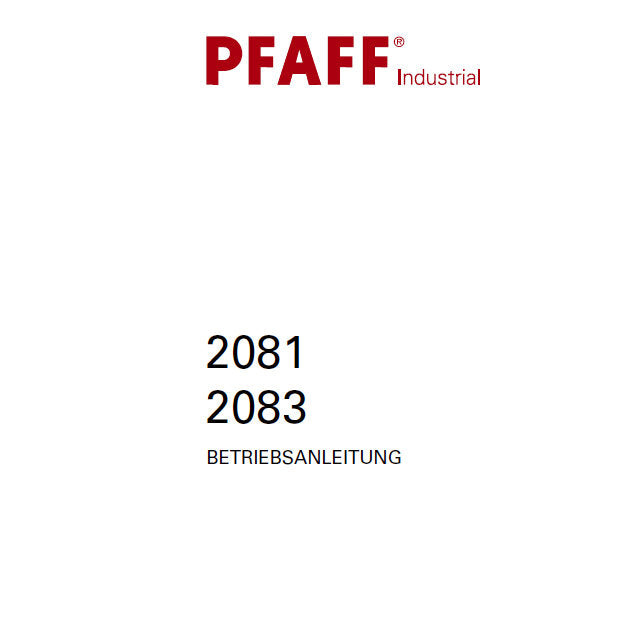 PFAFF 2081 2083 BETRIEBSANLEITUNG DEUTSCH SEWING MACHINE