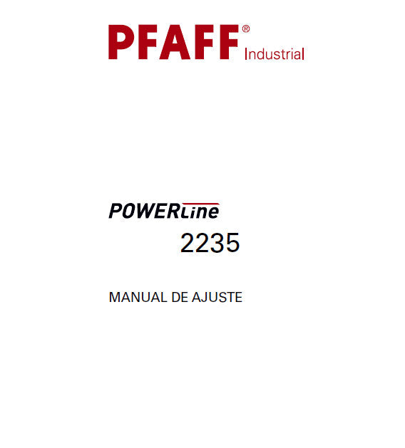 PFAFF 2235 POWERLINE MANUAL DE AJUSTE ESPANOL SEWING MACHINE