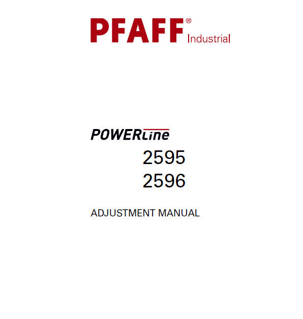 PFAFF 2595 2596 POWERLINE ADJUSTMENT MANUAL BOOK IN ENGLISH SEWING MACHINE