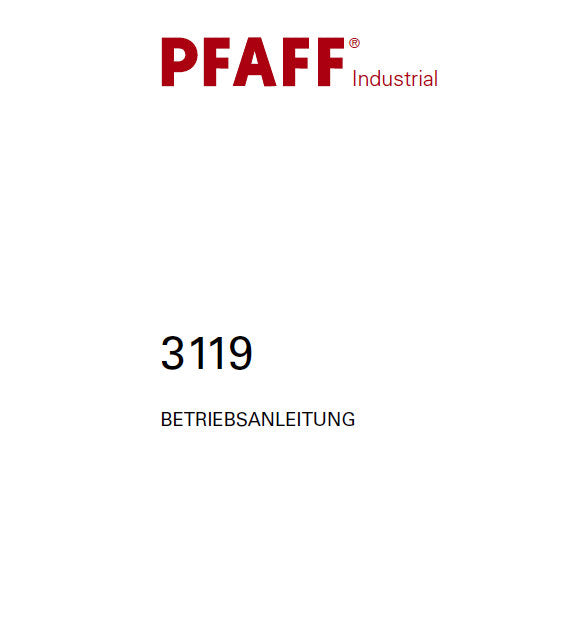 PFAFF 3119 BETRIEBSANLEITUNG DEUTSCH SEWING MACHINE