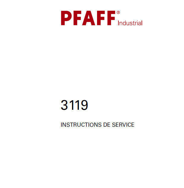 PFAFF 3119 INSTRUCTIONS DE SERVICE FRANCAIS SEWING MACHINE