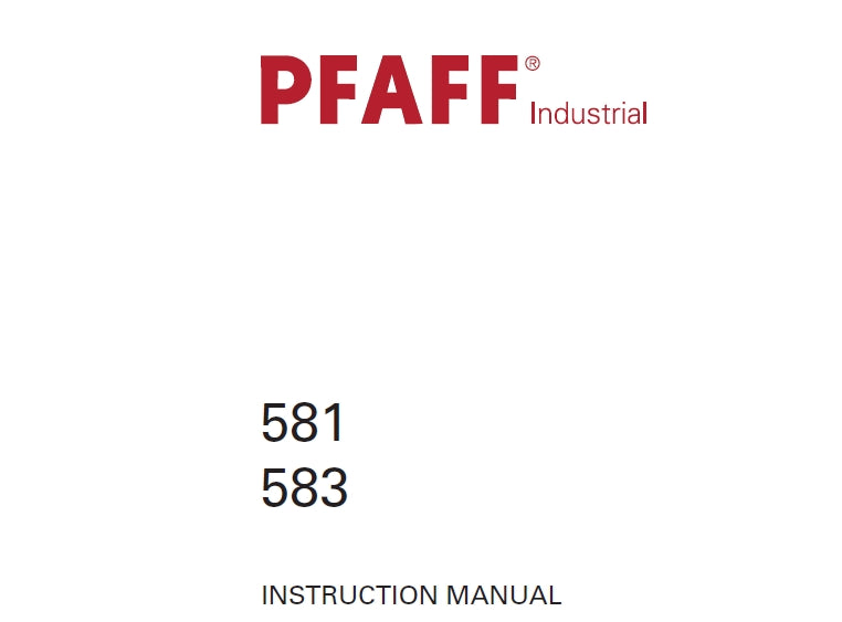PFAFF 581 583 INSTRUCTION MANUAL BOOK IN ENGLISH SEWING MACHINE