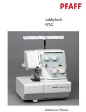 Load image into Gallery viewer, PFAFF HOBBYLOCK 4752 INSTRUCTION MANUAL ENGLISH SEWING MACHINE
