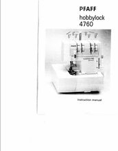 Load image into Gallery viewer, PFAFF HOBBYLOCK 4760 INSTRUCTION MANUAL ENGLISH SEWING MACHINE
