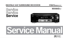 Load image into Gallery viewer, PHILIPS FR975 SERVICE MANUAL IN ENGLISH DIGITAL AV SURROUND RECEIVER
