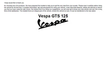 Load image into Gallery viewer, PIAGGIO VESPA GTS125 2008 OPERATION AND MAINTENANCE MANUAL ENGLISH SCOOTER
