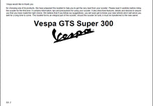 Load image into Gallery viewer, PIAGGIO VESPA GTS SUPER 300 2007 OPERATION AND MAINTENANCE ENGLISH SCOOTER
