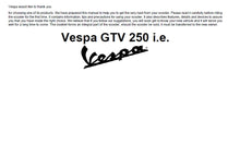 Load image into Gallery viewer, PIAGGIO VESPA GTV 250 i.e. 2007 OPERATION AND MAINTENANCE ENGLISH SCOOTER
