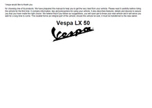 Load image into Gallery viewer, PIAGGIO VESPA LX50 2008 OPERATION AND MAINTENANCE ENGLISH SCOOTER
