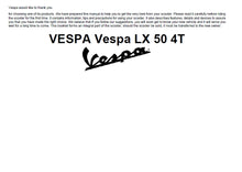 Load image into Gallery viewer, PIAGGIO VESPA LX50 4T 2007 OPERATION AND MAINTENANCE ENGLISH SCOOTER
