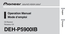 Load image into Gallery viewer, PIONEER DEH-P5900IB OPERATION MANUAL MODE D&#39;EMPLOI ENGLISH FRANCAIS CD RECEIVER
