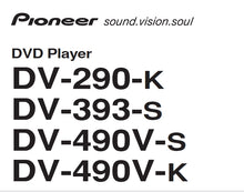 Load image into Gallery viewer, PIONEER DV-290-K DV-393-S DV-490V-S DV-490V-K OPERATING INSTRUCTIONS ENGLISH DVD PLAYER
