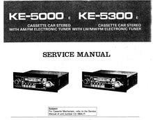 Load image into Gallery viewer, PIONEER KE-5000 KE-5300 SERVICE MANUAL ENGLISH CASSETTE CAR STEREO
