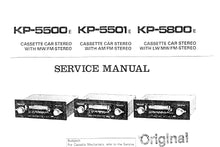 Load image into Gallery viewer, PIONEER KP-5500 KP-5501 KP-5800 SERVICE MANUAL ENGLISH CASSETTE CAR STEREO
