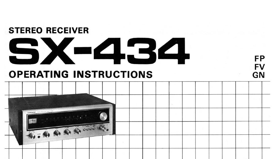 PIONEER SX-434 OPERATING INSTRUCTIONS ENGLISH STEREO RECEIVER