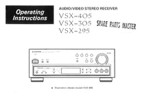 Load image into Gallery viewer, PIONEER VSX-405 VSX-305 VSX-295 OPERATING INSTRUCTIONS ENGLISH AV STEREO RECEIVER
