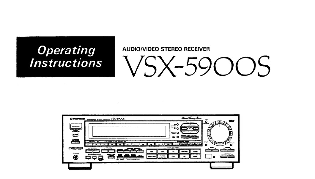 PIONEER VSX-5900S OPERATING INSTRUCTIONS ENGLISH AV STEREO RECEIVER