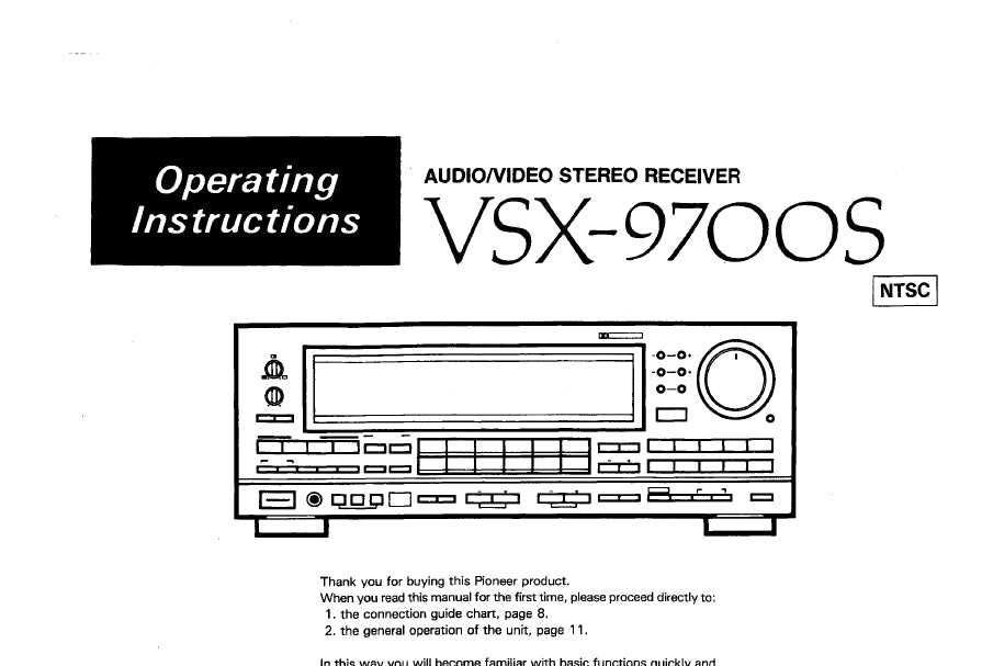 PIONEER VSX-9700S OPERATING INSTRUCTIONS ENGLISH AV STEREO RECEIVER