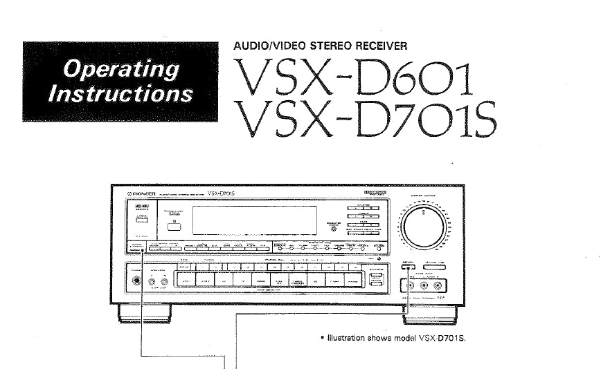 PIONEER VSX-D601 VSX-D701S OPERATING INSTRUCTIONS ENGLISH AV STEREO RECEIVER