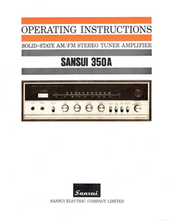 Load image into Gallery viewer, SANSUI 350A SOLID STATE AM/FM STEREO TUNER AMPLIFIER OPERATING INSTRUCTIONS
