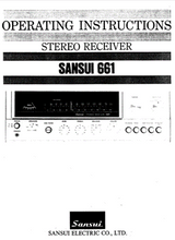 Load image into Gallery viewer, SANSUI 661 AM/FM STEREO RECEIVER OPERATING INSTRUCTIONS
