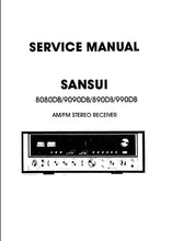 Load image into Gallery viewer, SANSUI 8080DB 9090DB 890DB 990DB AM/FM STEREO RECEIVER SERVICE MANUAL
