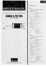 Load image into Gallery viewer, SANSUI A-707 A-505 SERVICE MANUAL IN ENGLISH INTEGRATED STEREO AMPLIFIER
