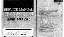 Load image into Gallery viewer, SANSUI A-9 A-7 A-5 SERVICE MANUAL IN ENGLISH MASTER INTEGRATED AMPLIFIER
