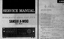 Load image into Gallery viewer, SANSUI A-M90 A-M99 SERVICE MANUAL IN ENGLISH INTEGRATED SERVO AMPLIFIER
