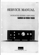 Load image into Gallery viewer, SANSUI AU-9900 AU-11000 SERVICE MANUAL IN ENGLISH INTEGRATED STEREO AMPLIFIER
