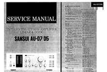 Load image into Gallery viewer, SANSUI AU-D7 AU-D5 SERVICE MANUAL ENGLISH INTEGRATED STEREO AMPLIFIER LINEAR AND DD/DC
