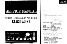 Load image into Gallery viewer, SANSUI AU-X1 SERVICE MANUAL IN ENGLISH SUPER INTEGRATED AMPLIFIER
