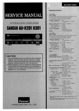 Load image into Gallery viewer, SANSUI AU-X201 AU-X301 SERVICE MANUAL BOOK IN ENGLISH INTEGRATED AMPLIFIER
