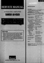 Load image into Gallery viewer, SANSUI AU-X501 SERVICE MANUAL BOOK IN ENGLISH INTEGRATED AMPLIFIER
