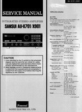 Load image into Gallery viewer, SANSUI AU-X701 AU-X901 SERVICE MANUAL IN ENGLISH INTEGRATED STEREO AMPLIFIER
