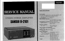 Load image into Gallery viewer, SANSUI B-2101 SERVICE MANUAL IN ENGLISH STEREO POWER AMPLIFIER
