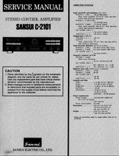Load image into Gallery viewer, SANSUI C-2101 SERVICE MANUAL ENGLISH STEREO CONTROL AMPLIFIER
