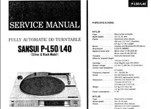 Load image into Gallery viewer, SANSUI P-L50 P-L40 SERVICE MANUAL ENGLISH FULLY AUTOMATIC DIRECT DRIVE TURNTABLE
