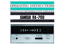 Load image into Gallery viewer, SANSUI RA-700 OPERATING INSTRUCTIONS ENG REVERBERATION AMPLIFIER
