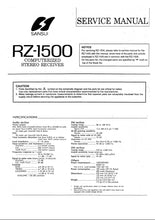 Load image into Gallery viewer, SANSUI RZ-1500 SERVICE MANUAL IN ENGLISH COMPUTERIZED STEREO RECEIVER
