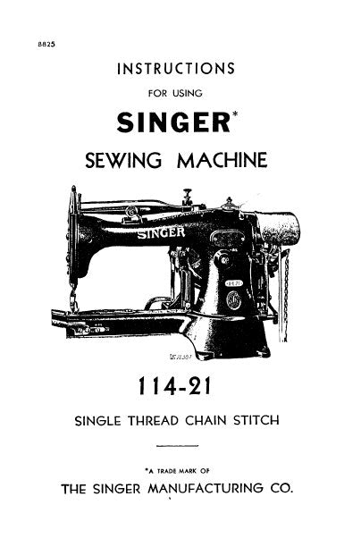 SINGER 114-21 INSTRUCTIONS ENGLISH SEWING MACHINE – THE MANUAL ARCHIVE