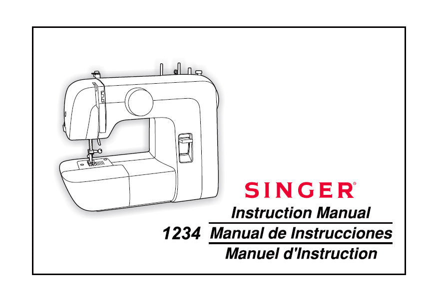 SINGER 1234 INSTRUCTION MANUAL ENGLISH ESPANOL FRANCAIS SEWING MACHINE