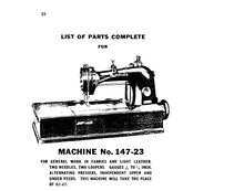 Load image into Gallery viewer, SINGER 147-2 147-23 LIST OF PARTS COMPLETE ENGLISH SEWING MACHINE
