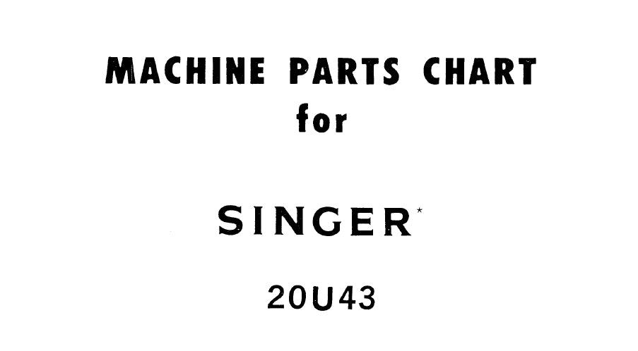 SINGER 20U43 LIST OF PARTS ENGLISH SEWING MACHINE