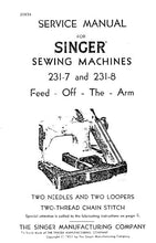 Load image into Gallery viewer, SINGER 231-7 231-8 SERVICE MANUAL ENGLISH SEWING MACHINE
