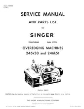 Load image into Gallery viewer, SINGER 246K50 246K51 SERVICE MANUAL ENGLISH SEWING MACHINE
