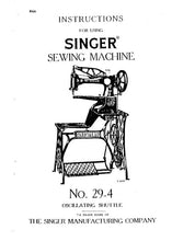 Load image into Gallery viewer, SINGER 29-4 INSTRUCTIONS ENGLISH SEWING MACHINE
