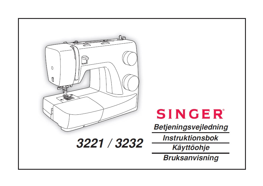 SINGER 3221 3232 SIMPLE BETJENINGSVEJLEDNING INSTRUKTIONSBOK KAYTTOOHJ